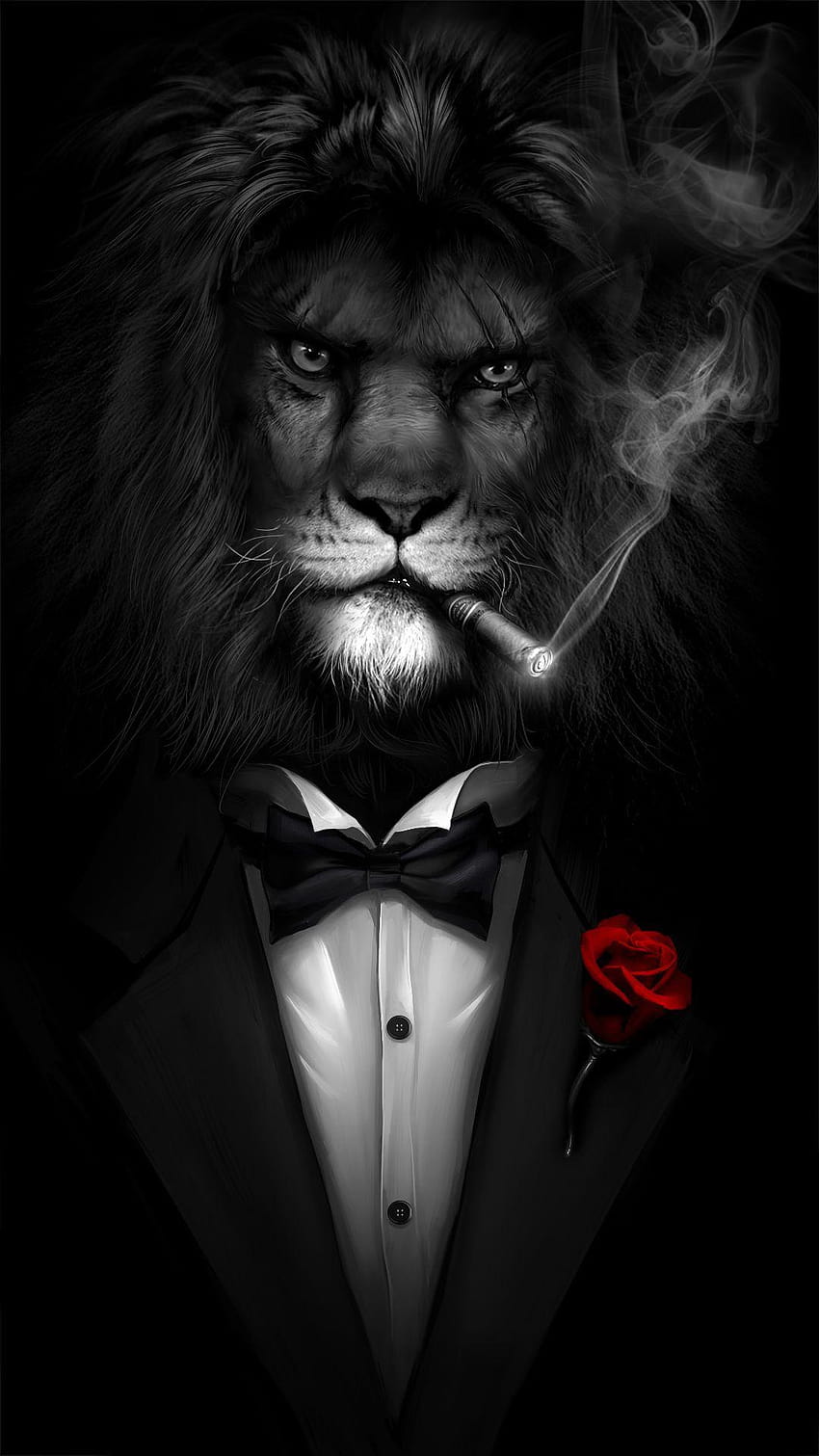 Lion in a black suit， very cool live !, gentleman HD phone wallpaper