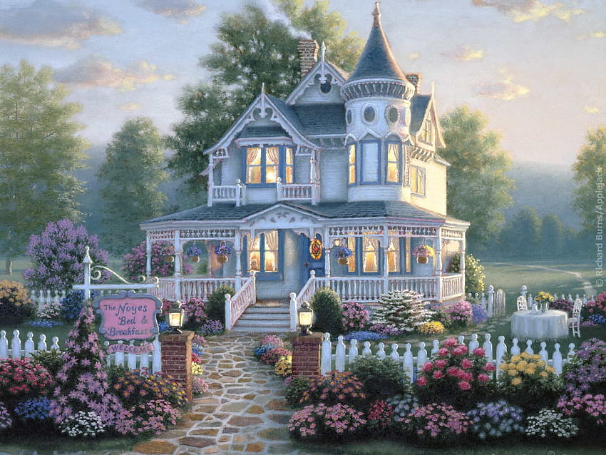 1600x1200 Cottage, viktorianisches Haus HD-Hintergrundbild