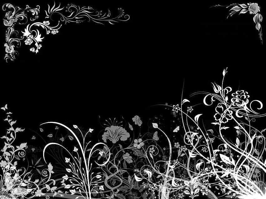 Çiçekli Siyah, siyah çiçekler HD duvar kağıdı