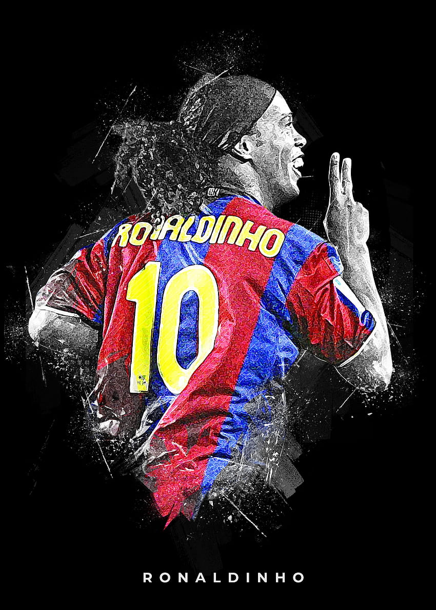 Ronaldinho Barcelona İkonik Sanatı HD telefon duvar kağıdı