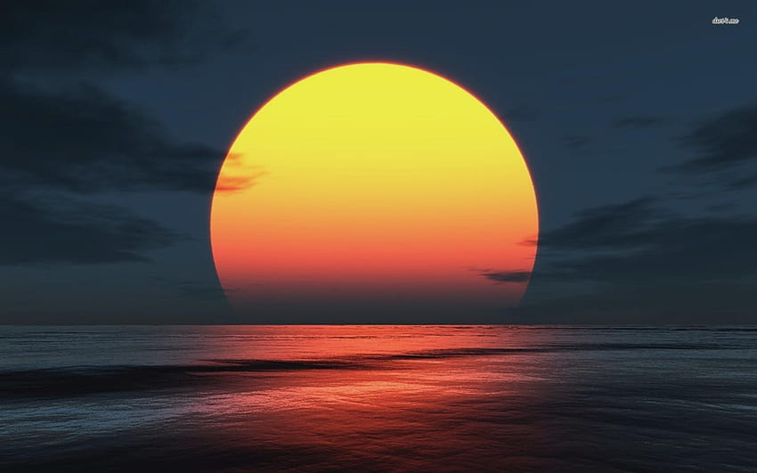 7 Sunset, amazing red sunset HD wallpaper