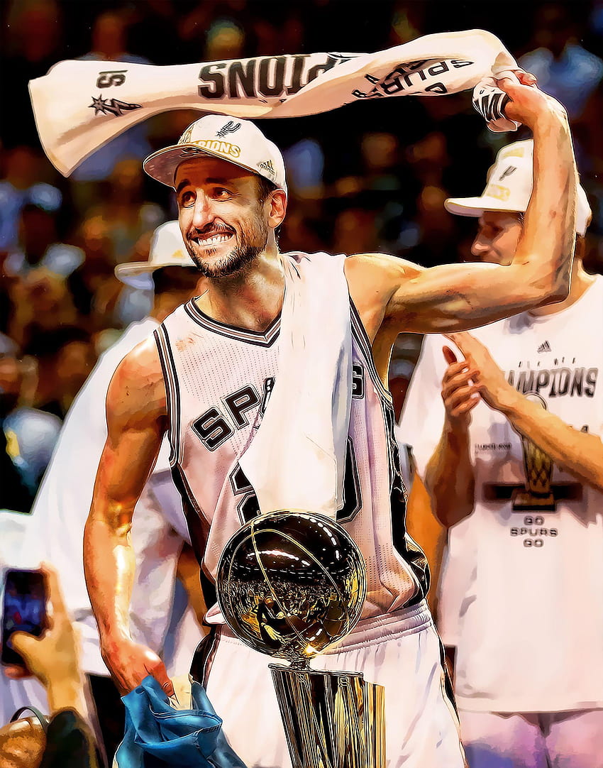 Los Posters de Ginobili, Campeon NBA 2014, manu ginobili HD тапет за телефон