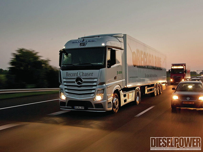 Rekord świata w zużyciu paliwa Challenge, ciężarówka mercedesa Tapeta HD