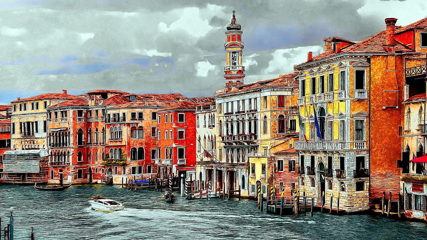 ヴェネツィア、イタリア、大運河、都市、住宅、3840x2160、 高画質の壁紙