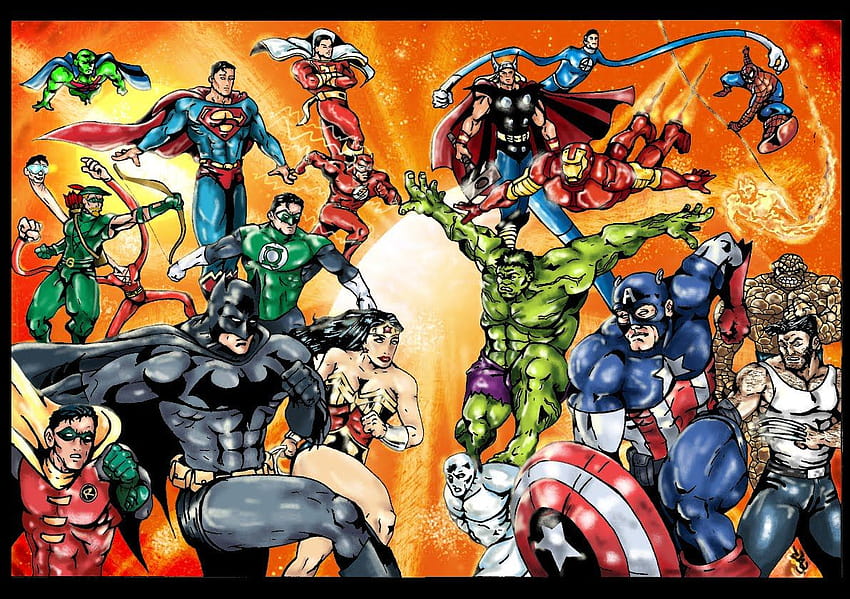 4 Marvel and DC Comics, villains dc marvel HD wallpaper