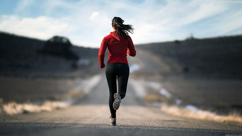 athlete woman is running HD wallpaper