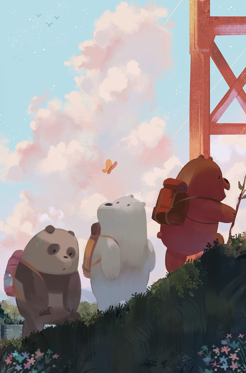 We Bare Bears: Pardo, Panda, Oso de hielo, oso de hielo we bare bears fondo de pantalla del teléfono