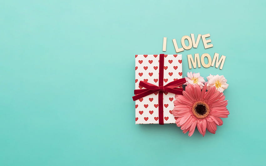 Descargar fondos de pantalla El día de las madres, me Encanta la Mamá, el 13 de Mayo, regalos, rosas gerberas monitor con una resolución 2560x1600. nes de escritorio, dia de las madres HD wallpaper
