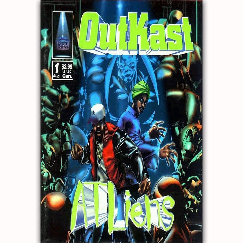 Горещ нов музикален албум Hip Hop Outkast ATLiens Silk Art Poster Стикер за стена Декорация Подарък HD тапет за телефон