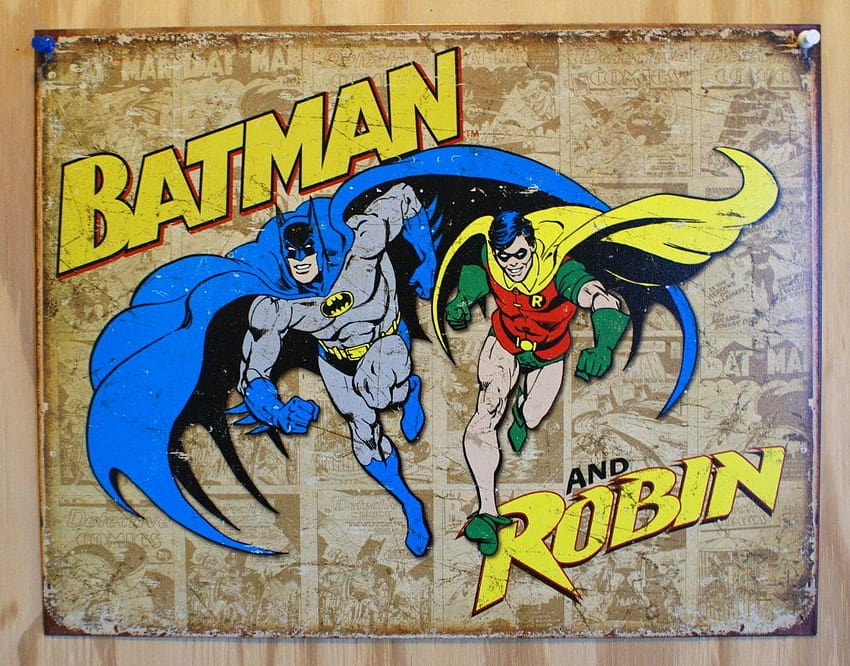 Tin Metal Sign Batman e Robin DC Comics Superhero Comic Book, comico di Batman Sfondo HD