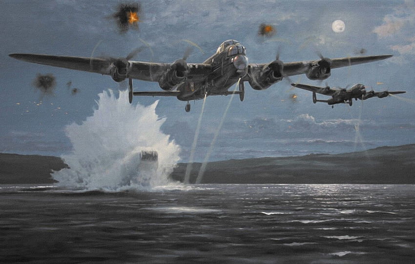 guerra, arte, pintura, aviación, ww2, Avro Lancaster fondo de pantalla