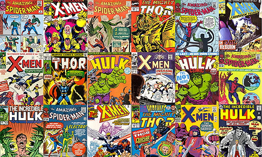 4 Marvel Comic Book, marvel comics retro HD wallpaper