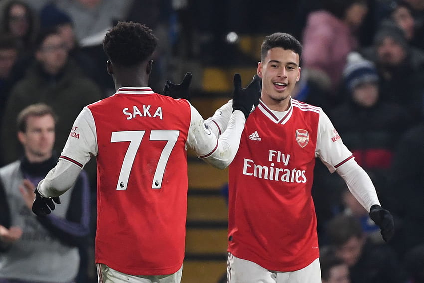 Arsenal, Bukayo Saka, Gabriel Martinelli Fond d'écran HD