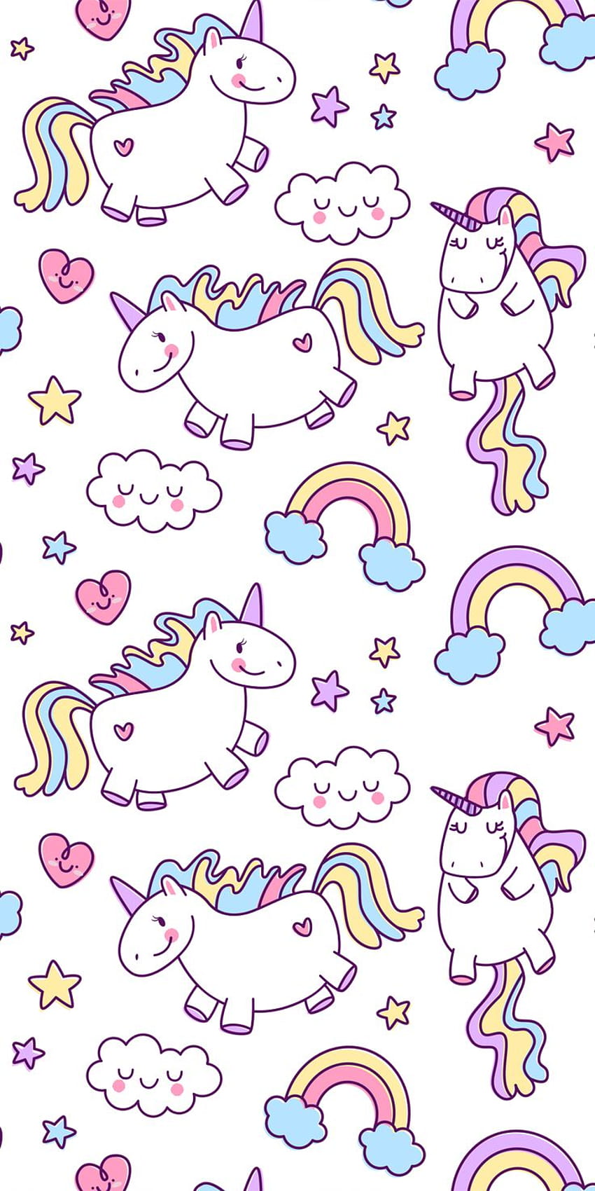 Rainbow, unicorn drawings HD phone wallpaper