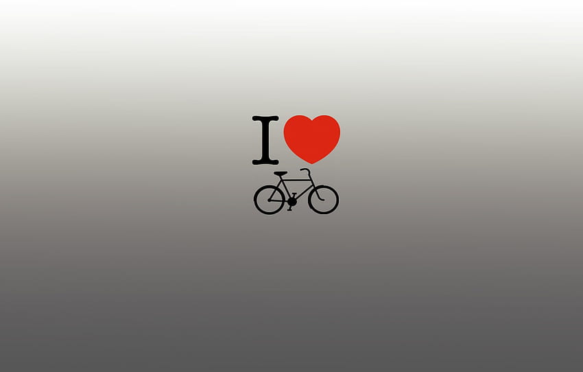Love, bike, great, the inscription, heart, wheel, the wheel, font, bike,  ride, grey background, bicycle, heart, pedal, I love, ride , section  минимализм, bike rider lovers HD wallpaper | Pxfuel
