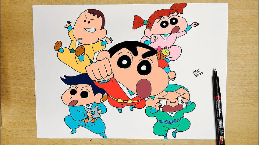 How to draw Shinchan and his Family  Easy drawing  Shinchan  YouTube