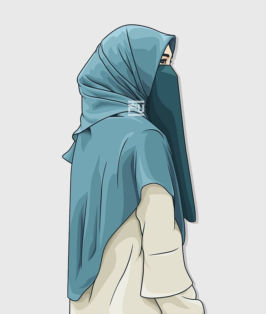 Muslimah Hidżab, hidżab animowana dziewczyna Tapeta na telefon HD
