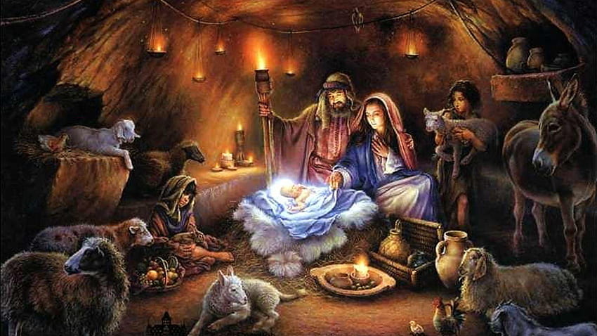 Бебето Исус ·①, раждането на Исус HD тапет