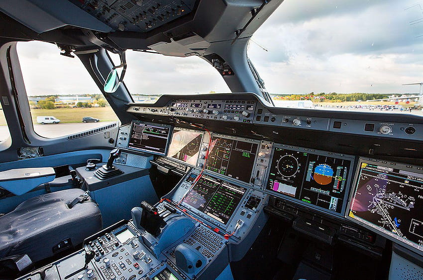 ห้องนักบินแอร์บัส A350 9 ห้องนักบินแอร์บัส A350 วอลล์เปเปอร์ HD