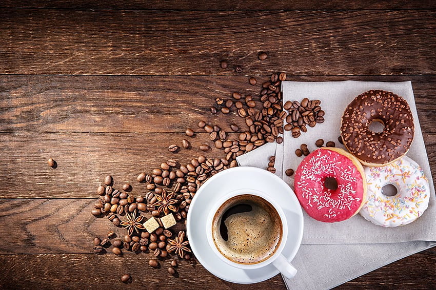 coffee and donuts HD wallpaper