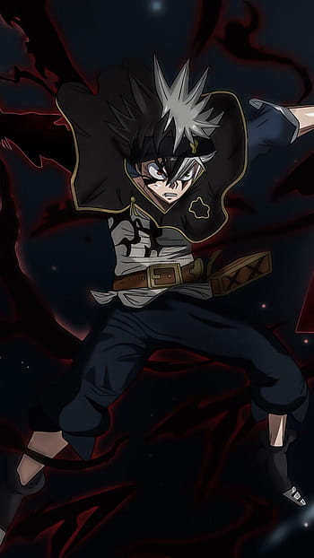 Black Clover Asta P/B, papel de parede, anime, HD phone wallpaper