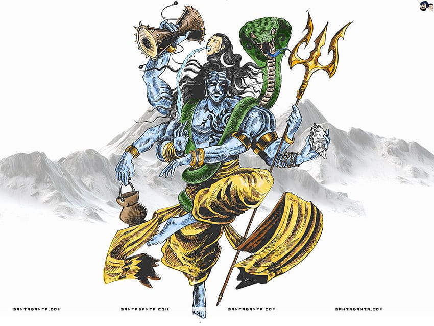 Хиндуистки богове и богини Пълен &, шива карикатура HD тапет