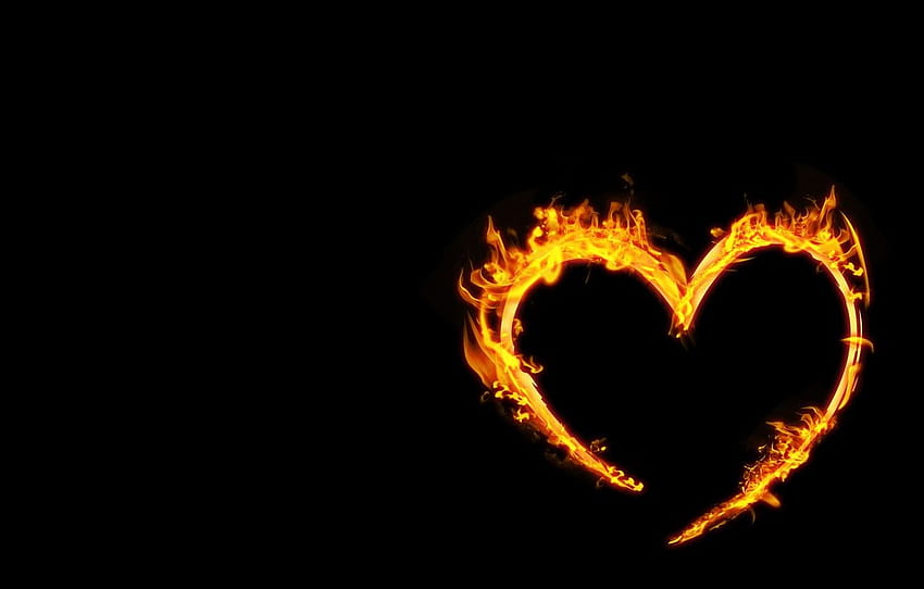 fuoco, fiamma, cuore, fuoco, cuore, ardente , sezione абстракции, fuoco fiamma Sfondo HD