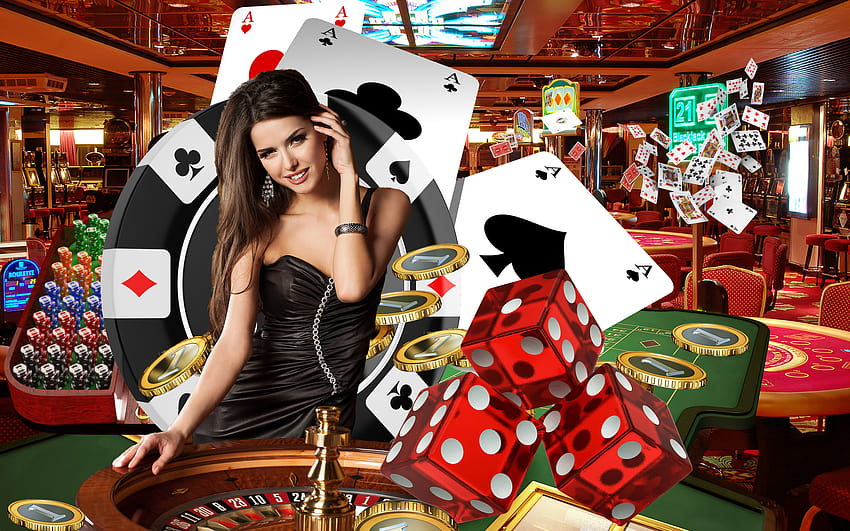 Casino en ligne, fille de casino Fond d'écran HD