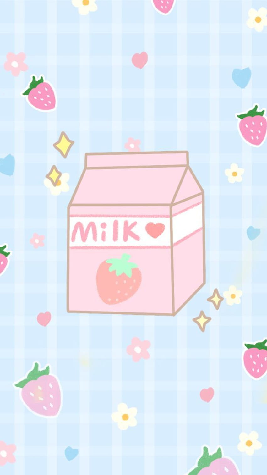 Strawberry milk kawaii HD phone wallpaper  Pxfuel
