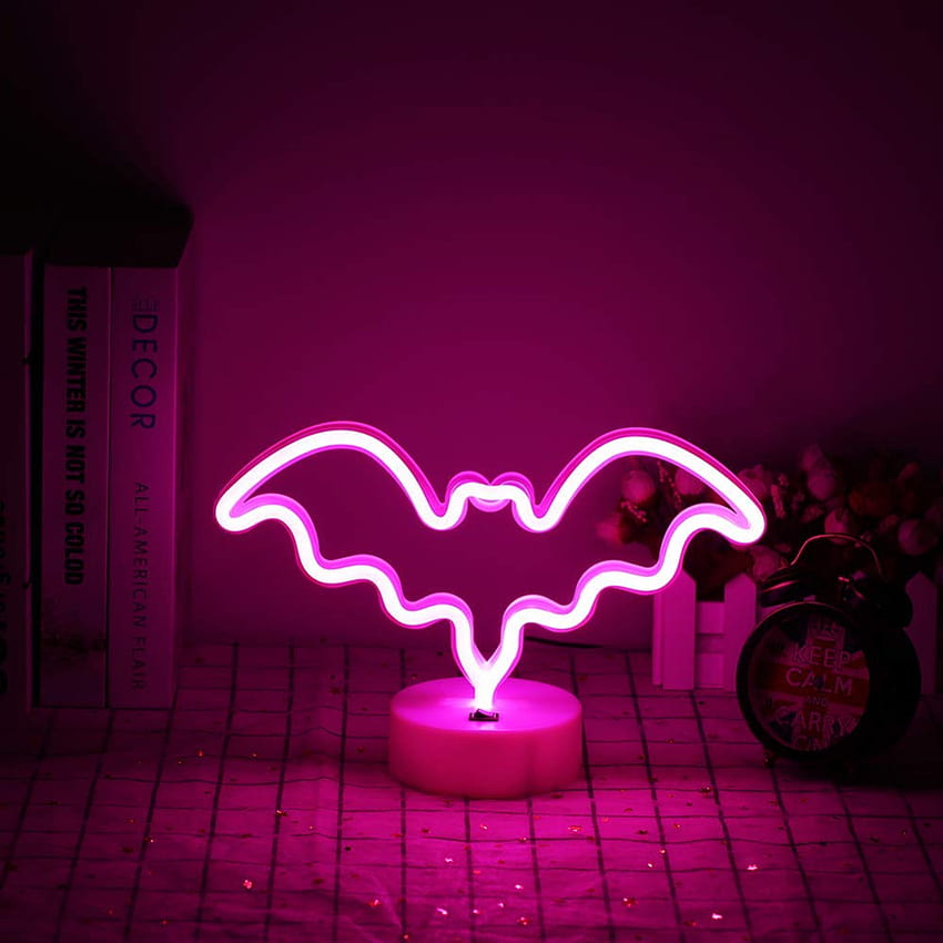 Хелоуин Ghost Неонови надписи LED неонова нощна лампа с основен държач Декор за маса за детска стая Хелоуин…, светло лилав Хелоуин HD тапет за телефон