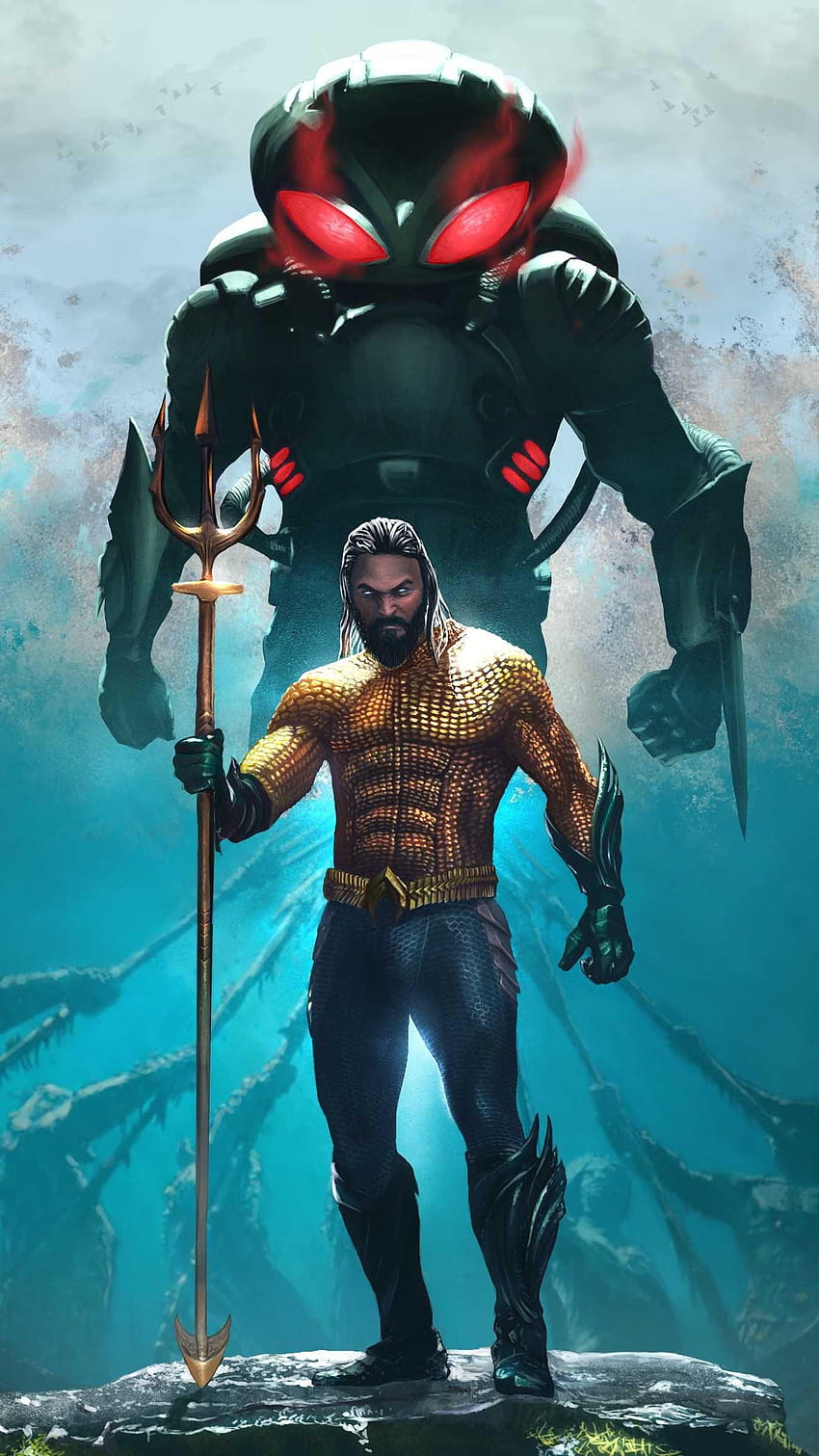 Aquaman ve Black Manta Iphone, aquaman trident HD telefon duvar kağıdı