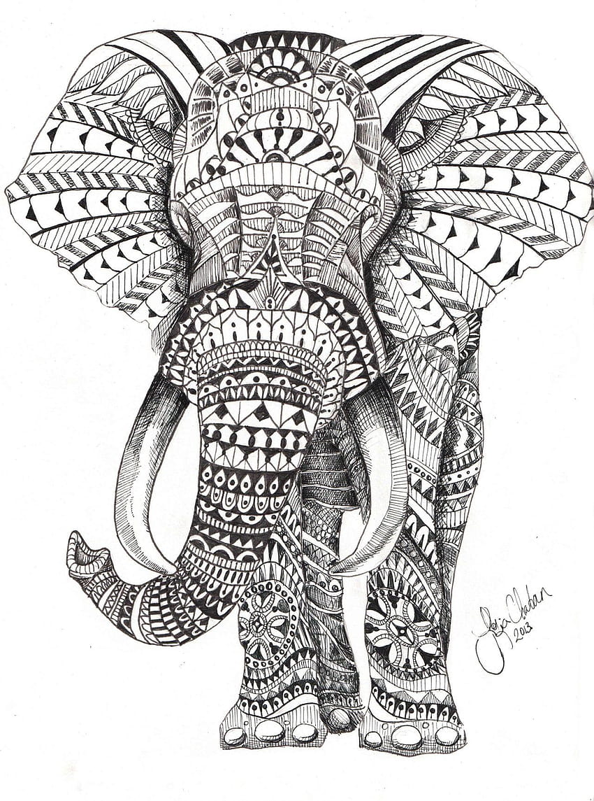 Teresa Lewis em Doodles & Zentangle, elefantes zentangle Papel de parede de celular HD