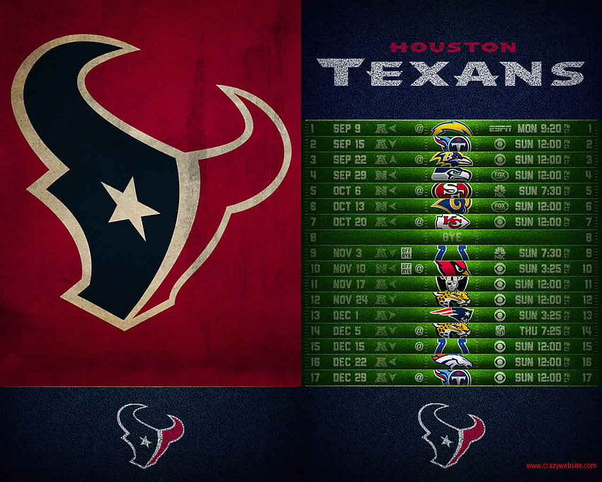 2019 Houston Texans Schedule: Downloadable Wallpaper