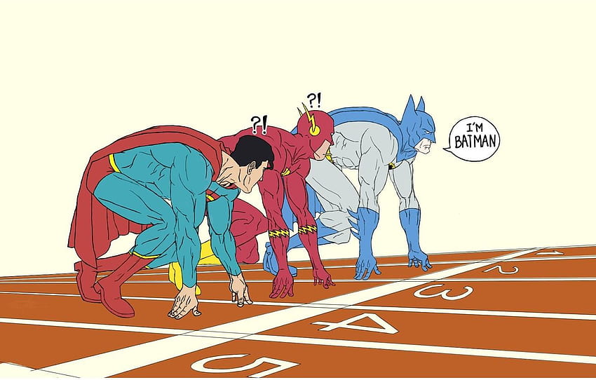 Batman, race, Superman, Flash, The Flash, DC comics, im batman HD wallpaper