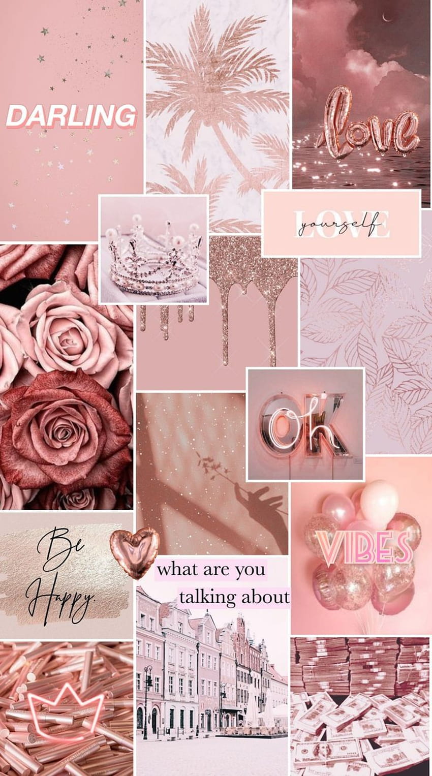 Rose gold aesthetic, gold pink aesthetic HD phone wallpaper