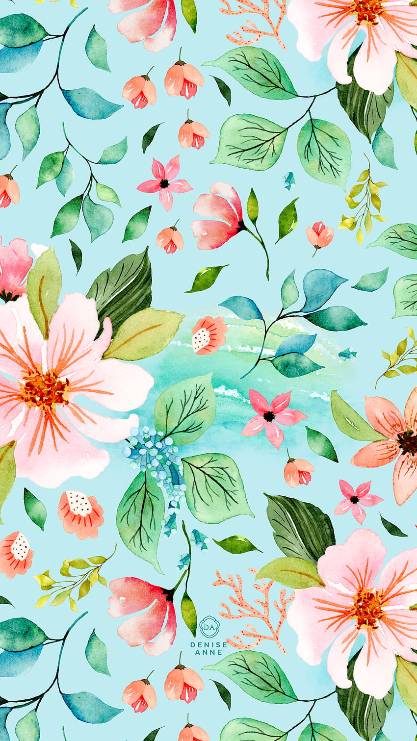 Summer Watercolor Iphone, bunga musim panas cat air wallpaper ponsel HD