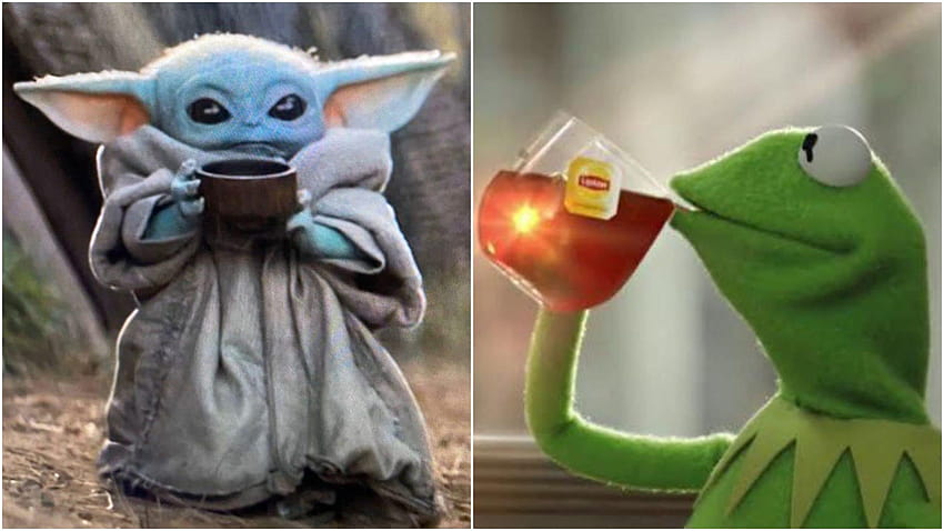 Kermit Sipping Tea Dethroned by Baby Yoda Drinking Soup – Just Disney HD wallpaper