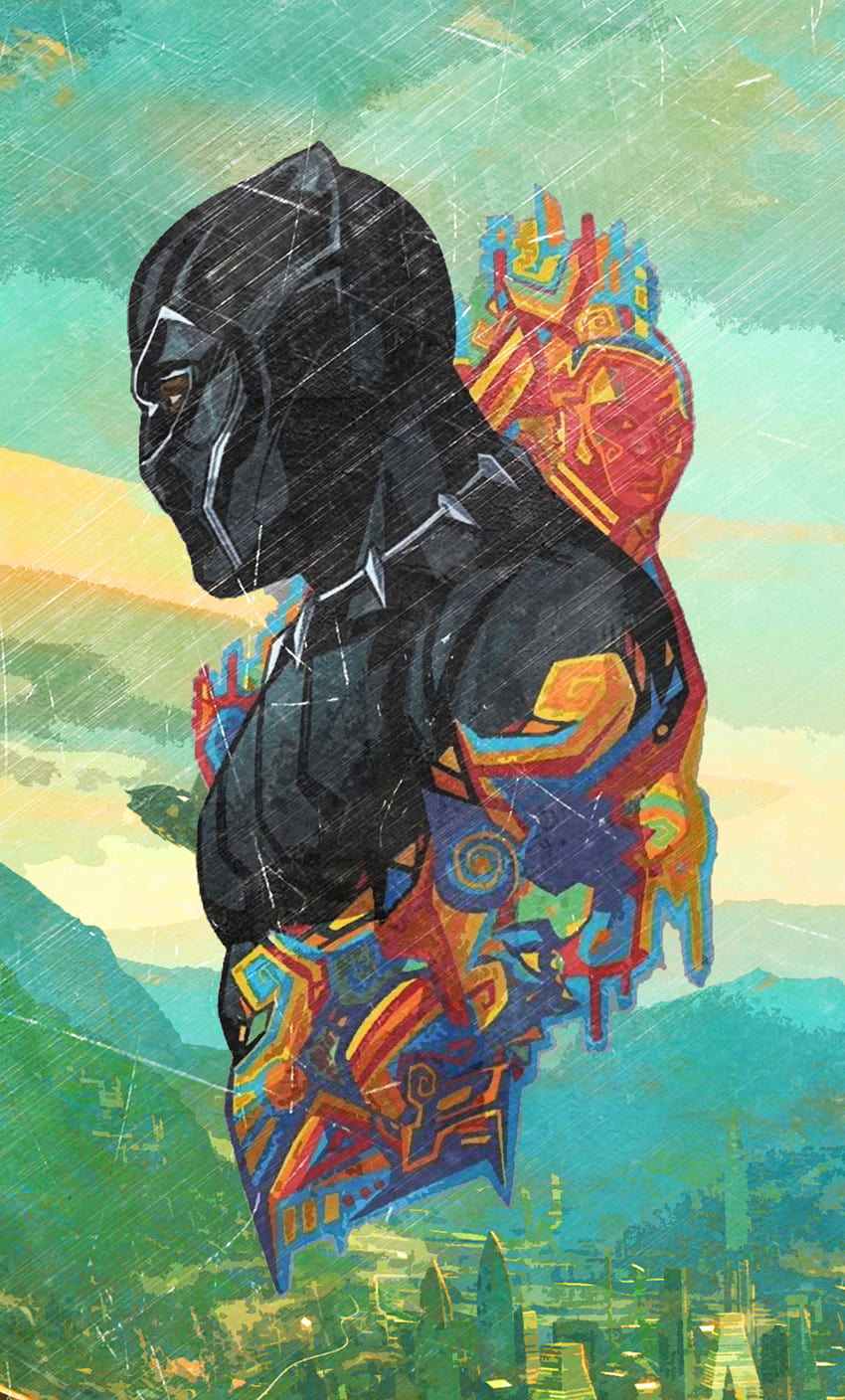 1280x2120 Black Panther Promo Art iPhone, s y arte afroamericano fondo de pantalla del teléfono