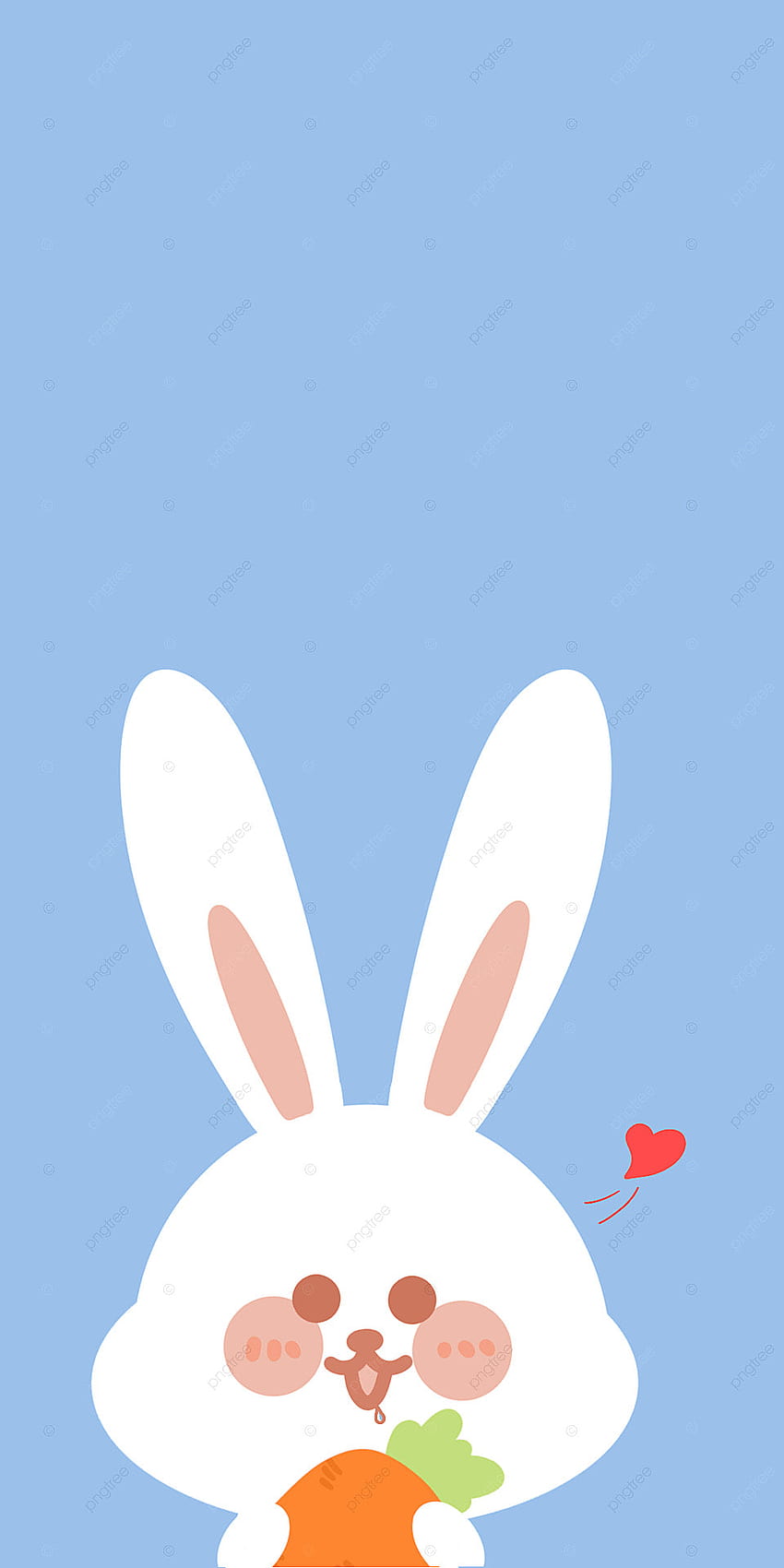 かわいいウサギの漫画モバイルの背景, かわいいモバイル, バニー, バニー大根を保持している背景 HD電話の壁紙