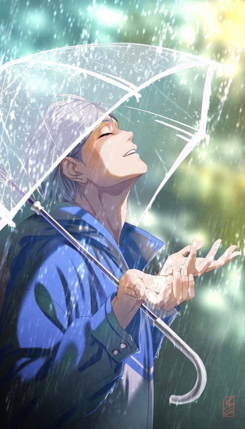 Lolur Anirudh on, cute anime boy rain HD phone wallpaper