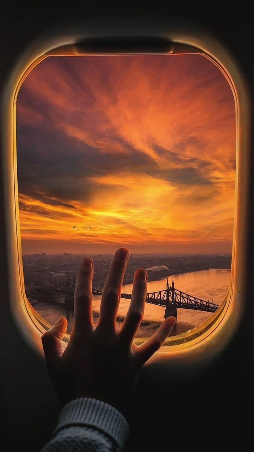 Plane Window View iPhone, Flugzeugfenster HD-Handy-Hintergrundbild