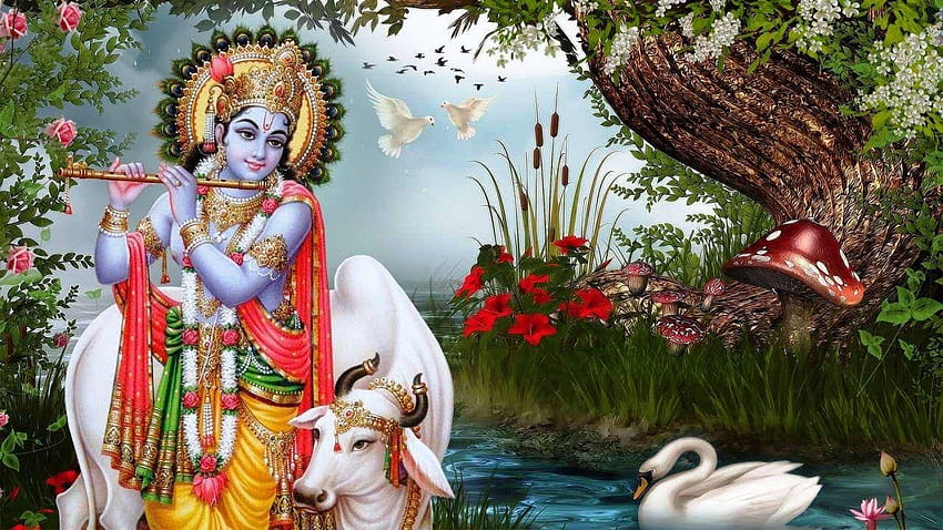 Shree Krishna най-красивият бог, sree krishna baby beautiful 3d HD тапет