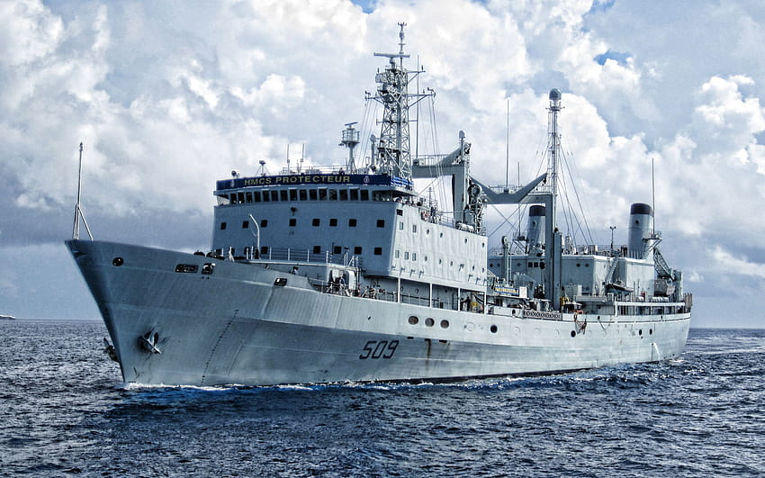 HMCS Protecteur, AOR 509, Royal Canadian Navy, military ship, Protecteur HD wallpaper