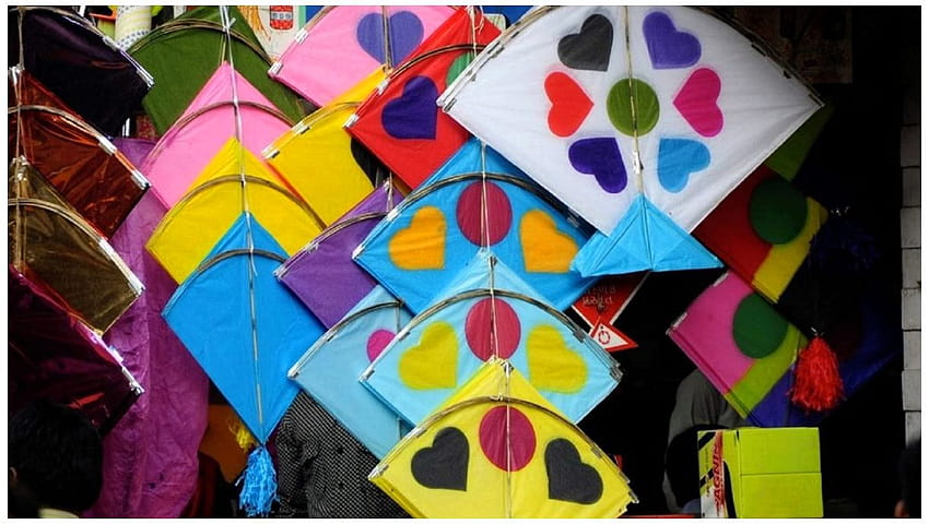 Layang-layang terbang Festival Uttarayan India Wallpaper HD