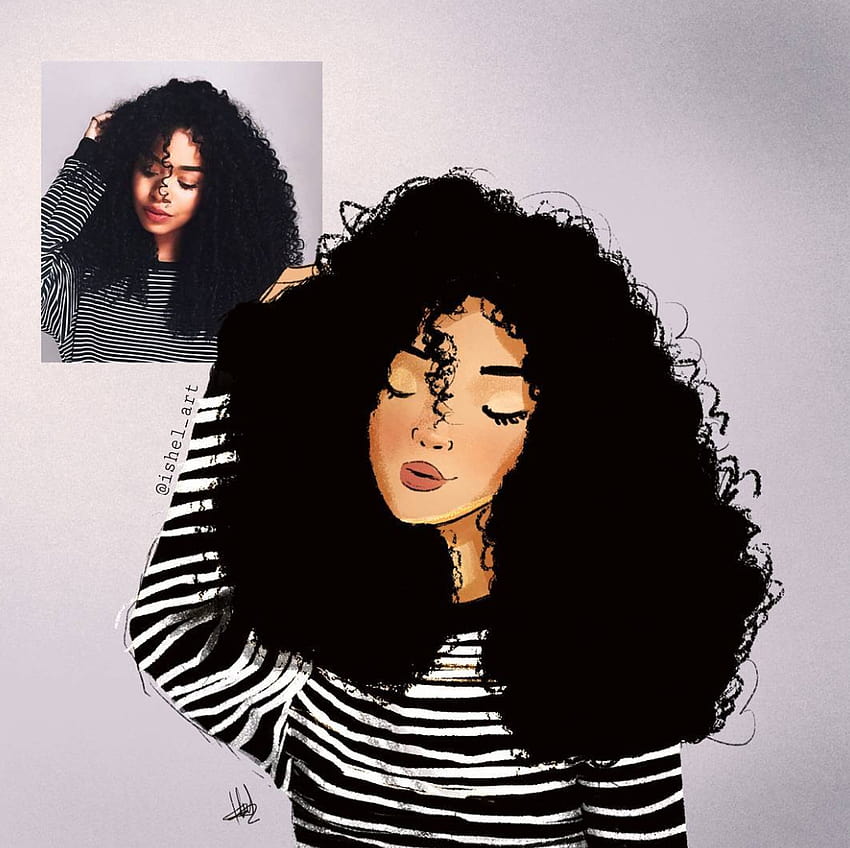 Hand Drawn Women With Curly Hair Graphics - YouWorkForThem