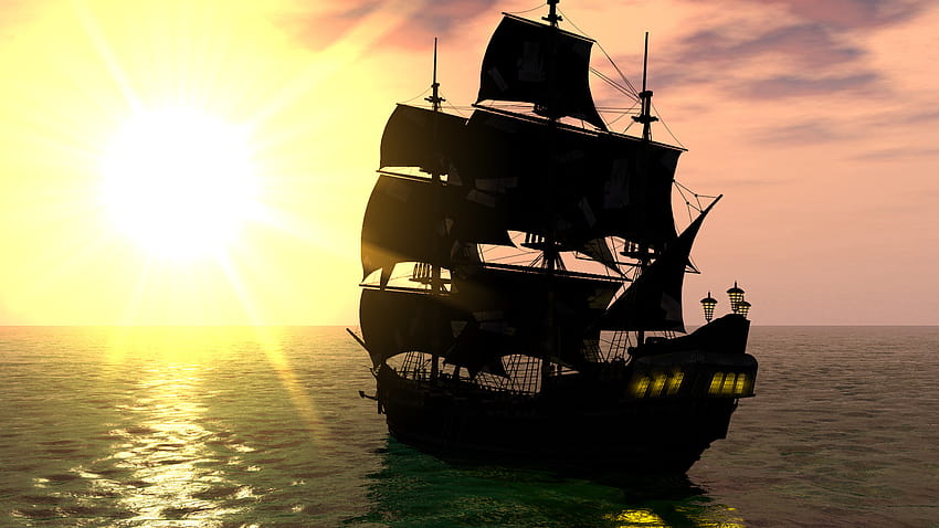 Kapal Mutiara Hitam, bajak laut dari karibia Wallpaper HD