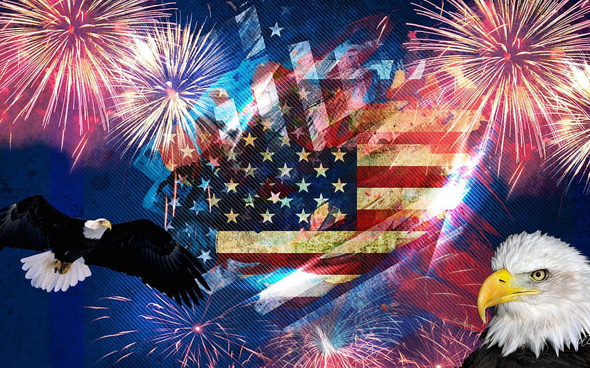 Simbol Amerika Bendera Amerika Elang Botak 4 Juli Kemerdekaan, hari kemerdekaan amerika Wallpaper HD