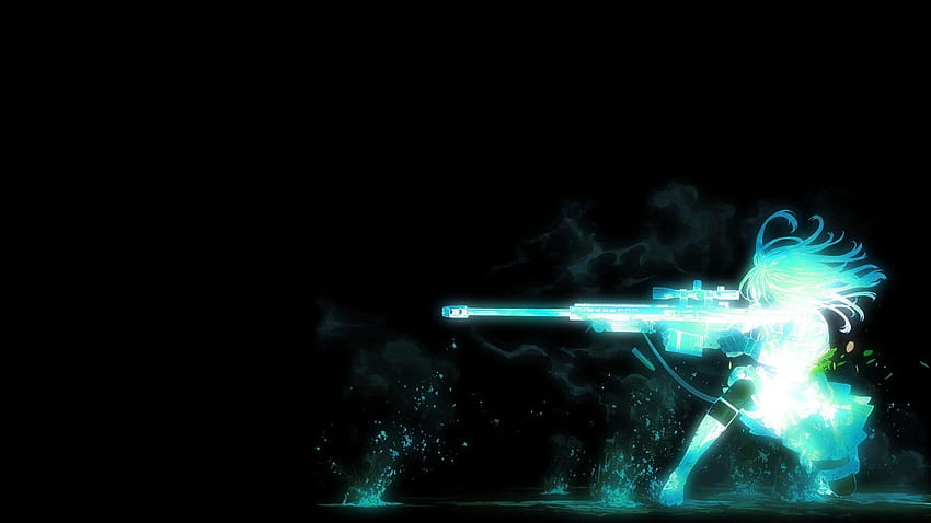 Sniping rifle, anime, anime sniper HD wallpaper