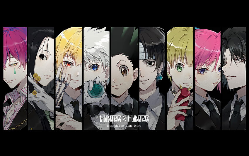 : Hunter x Hunter, anime, Gon css, Hisoka, Chrollo Lucifer, Kurapika, Irumi Zoldyck, Killua Zoldyck, Shalnark, Machi, Feitan 1920x1200 HD wallpaper