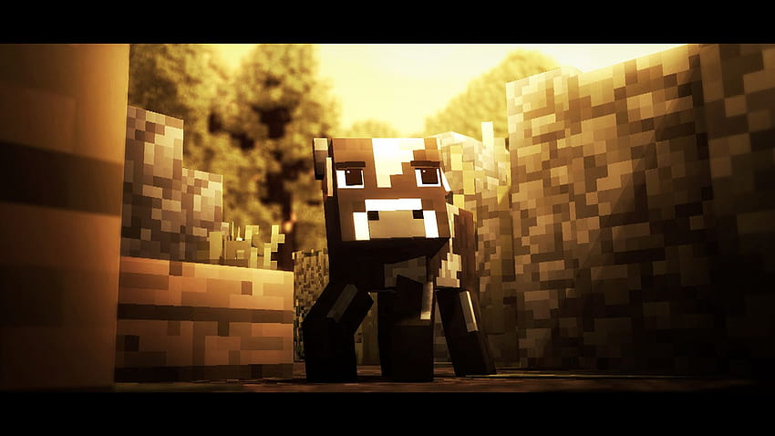 The Little Cow, minecraft cow HD wallpaper